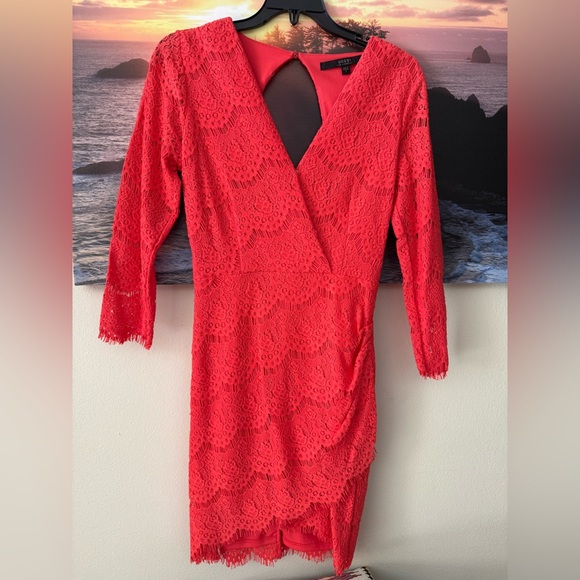 Guess Los Angeles/ Mini Red Lace Dress/ New/S - Picture 1 of 8